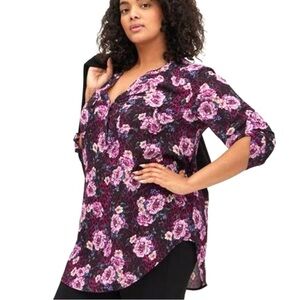 🆕🌼TORRID HARPER Floral Animal Georgette Print Top🌼